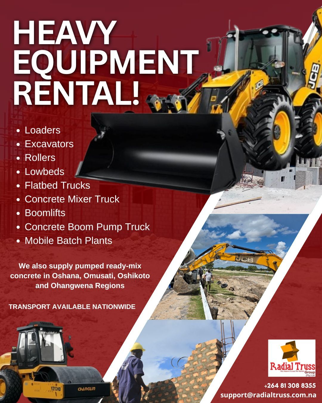 Radial Truss Group Facebook ad: Call us for Equipment needs.