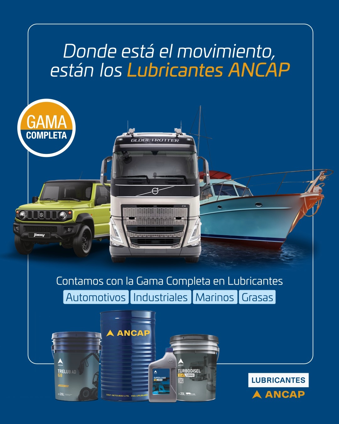 Lubricantes ANCAP Facebook ad: Donde hay un motor en marcha, hay una…