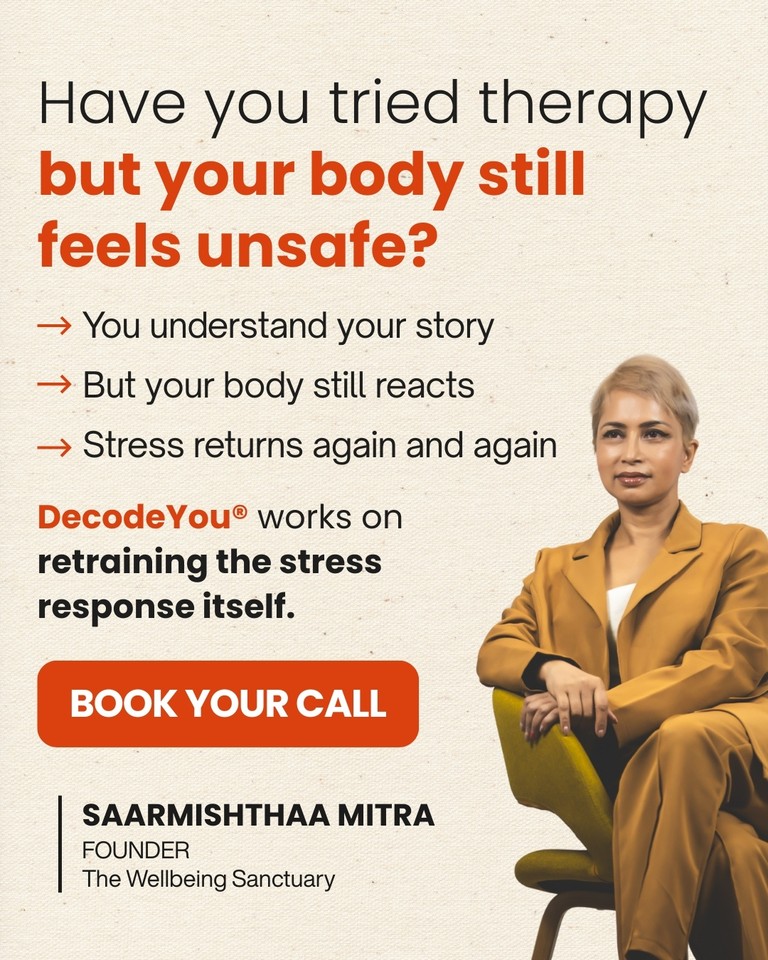The Wellbeing Sanctuary Facebook ad: Book Your Personalized Assessment Session