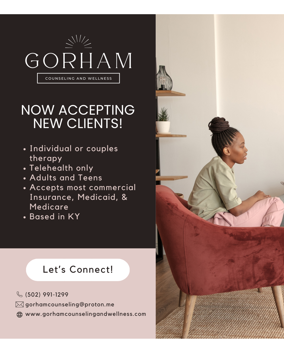 Gorham Counseling and Wellness, LLC Facebook ad: We provide online counseling services to adults, couples…