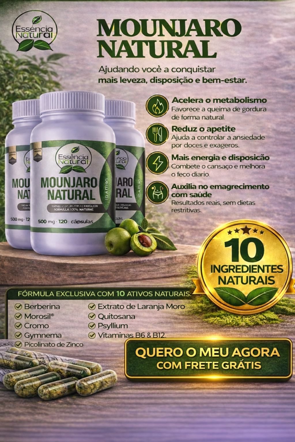 Você Bela Facebook ad: Suplemento Natural Premium, Equilíbrio no Dia a Dia