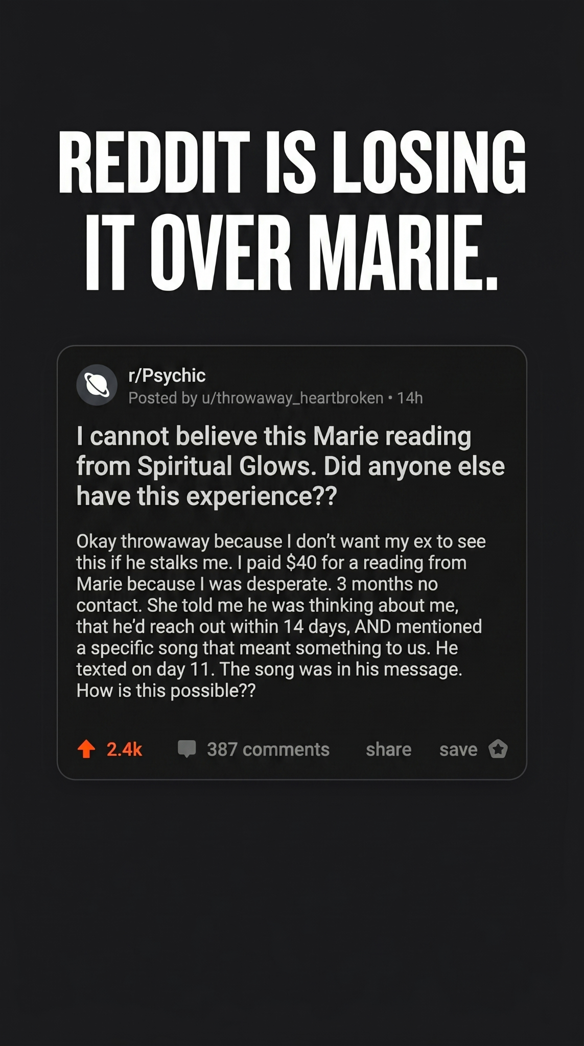 Try Psychic Marie Facebook ad