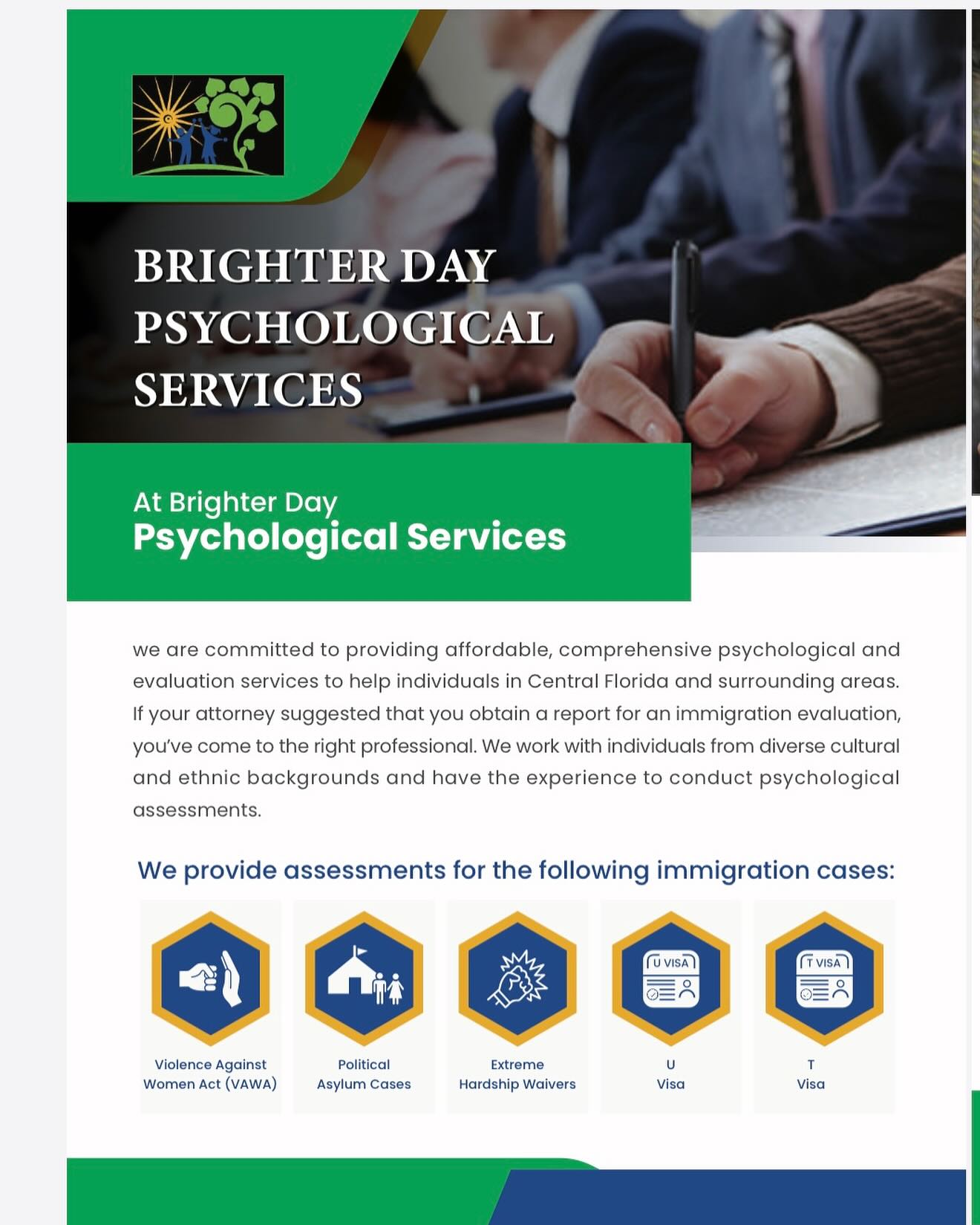 Brighter Day Psychological Services Facebook ad: Licensed Career Counseling Psychologist Orlando…
