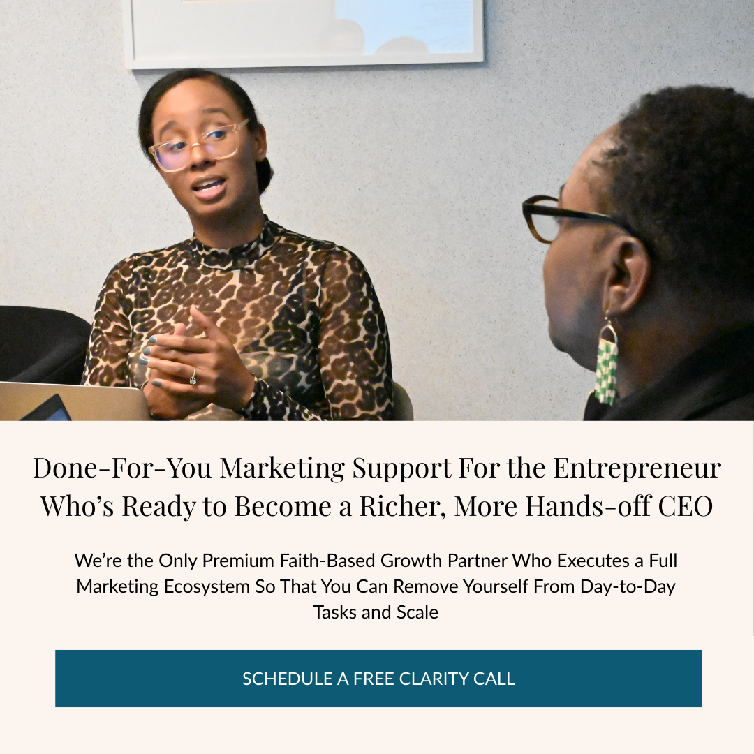Amber Q. Wallace Facebook ad: Done-For-You Marketing Support for Your Business