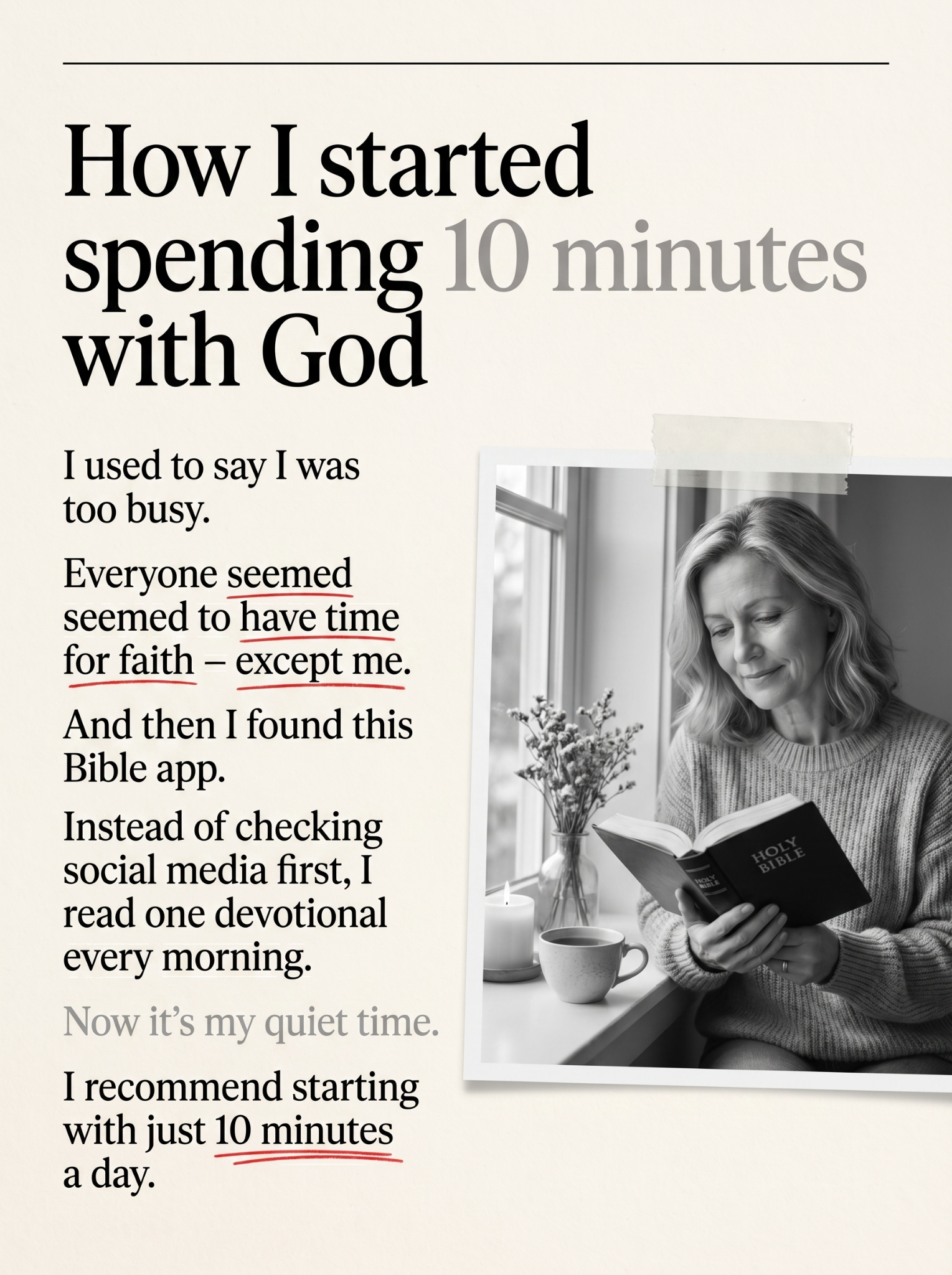 Biblespark daily Facebook ad: Find Peace & Hope in Biblical Wisdom