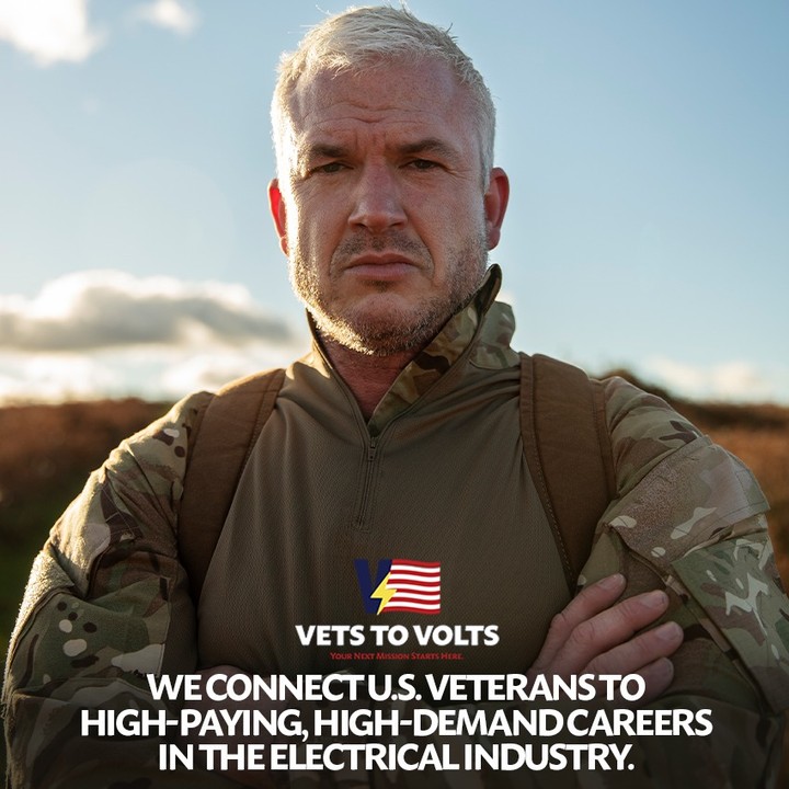 Vets To Volts Facebook ad: We powered the country in uniform.