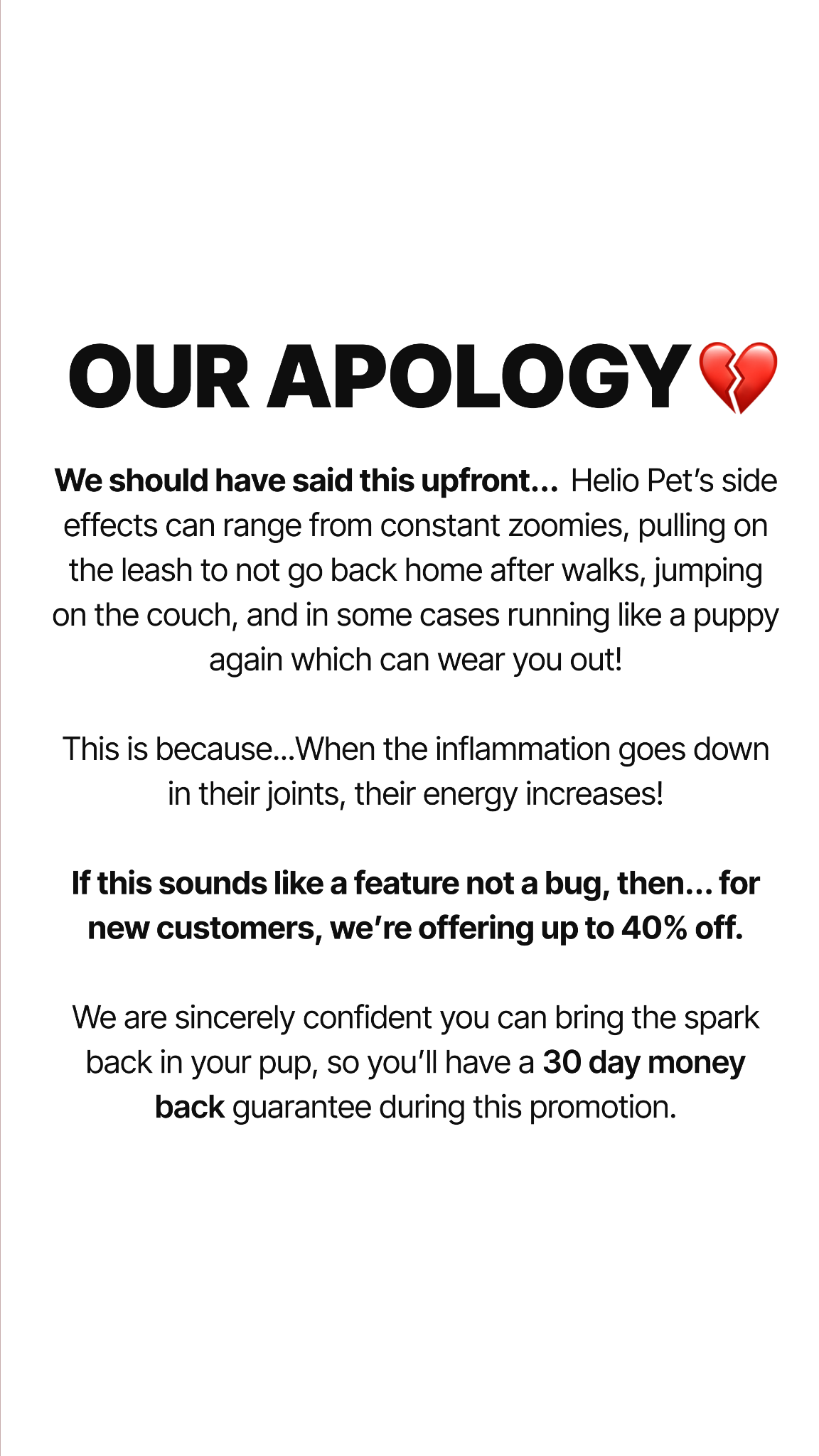 Helio Pet Facebook ad