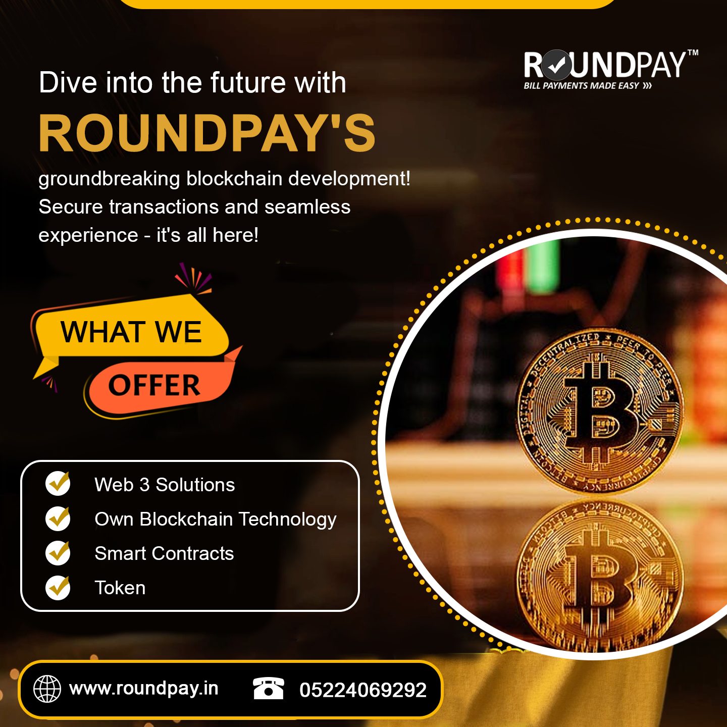RoundPay Facebook ad: Stop Searching & Get Started