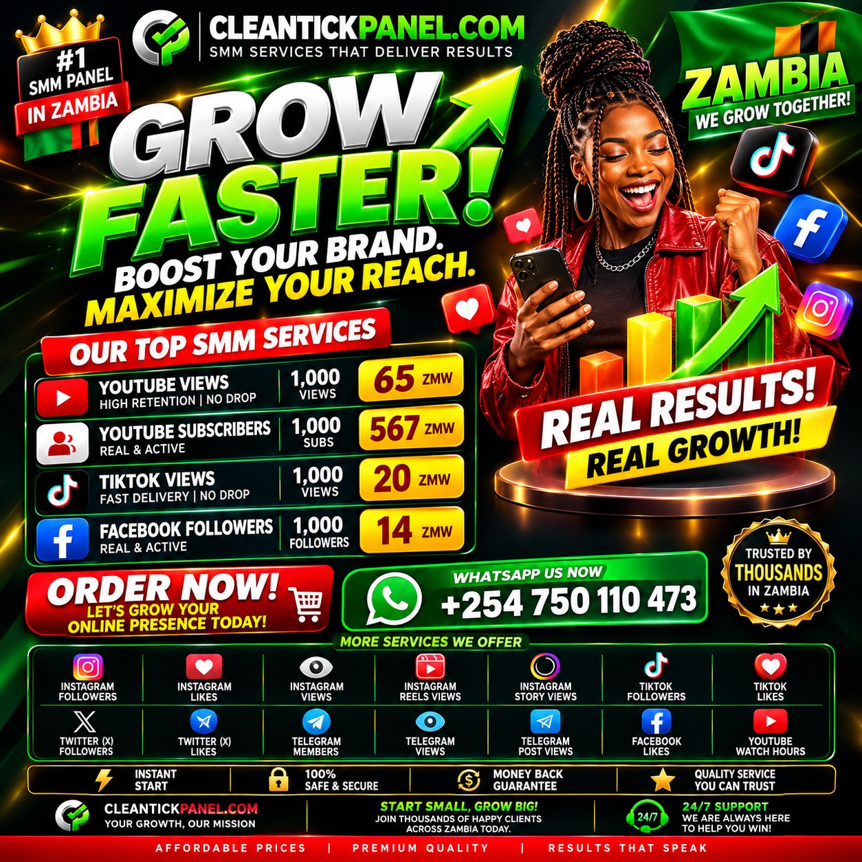 Cleantick Panel Company Facebook ad: Looking for affordable SMM services in Zambia?