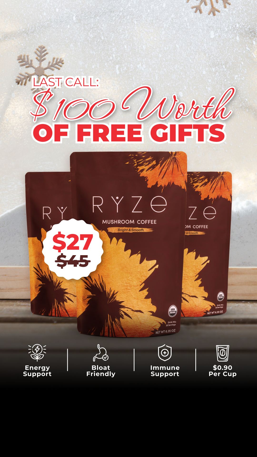 RYZE Superfoods Facebook ad