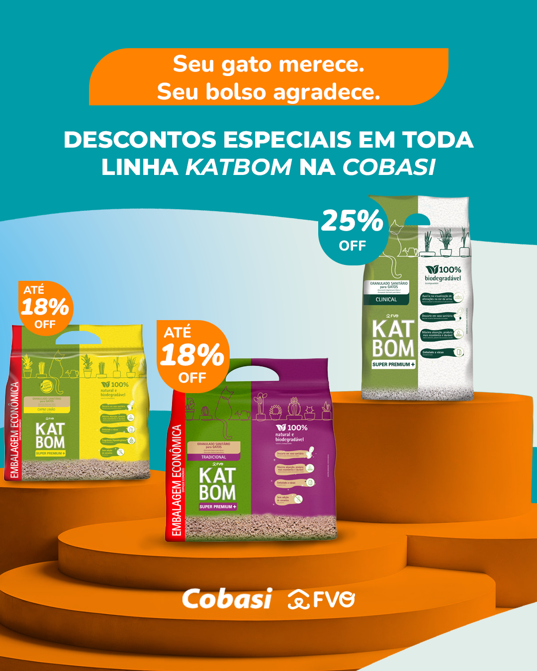 KatBom Facebook ad: Katbom te ajuda na higiene do seu gato.