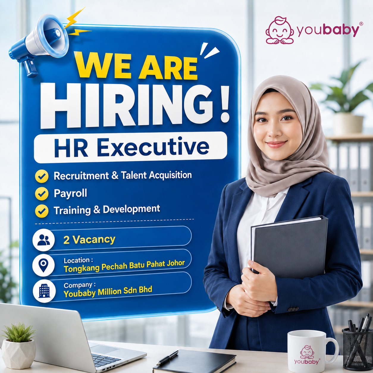 Job Vacancy Youbaby Facebook ad: Calling For HR Executive