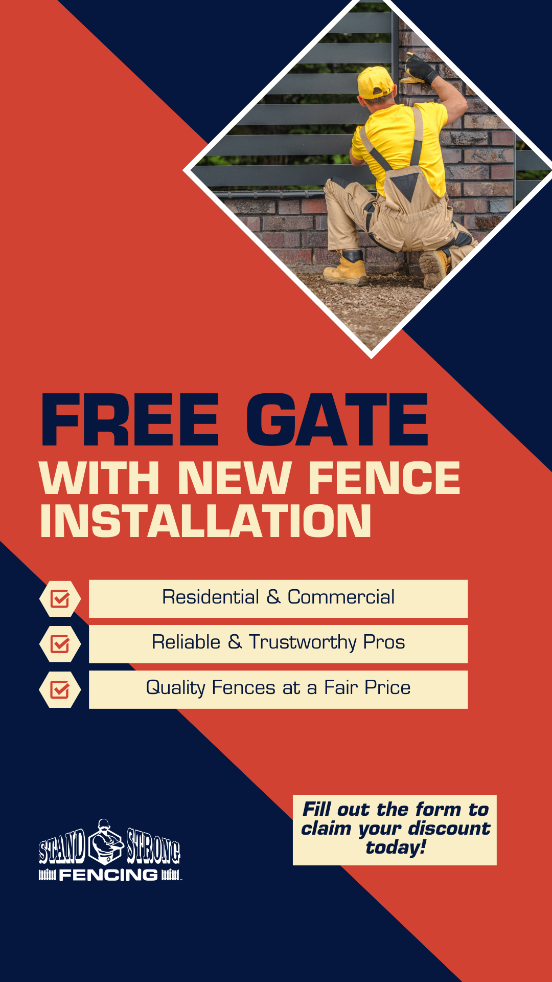 Stand Strong Fencing of Myrtle Beach Facebook ad from Jan 12, 2026