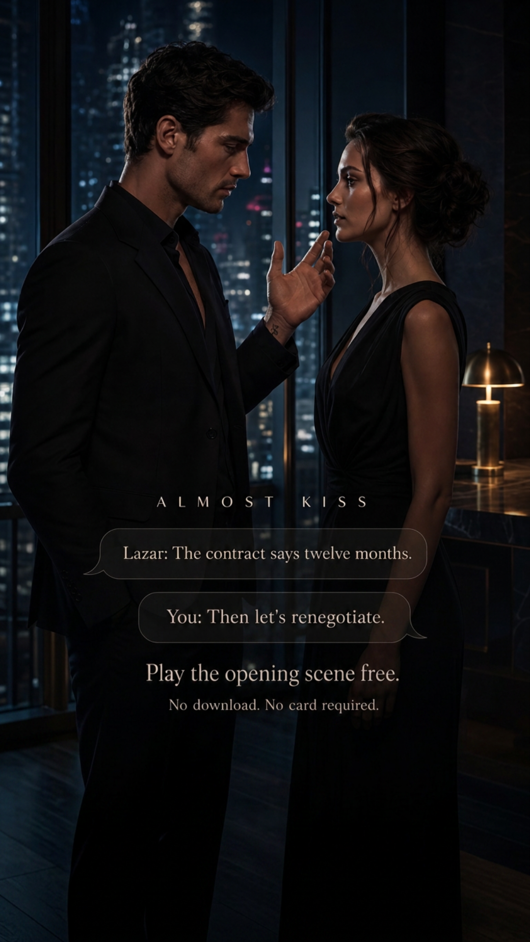 Almost Kiss Facebook ad: The vows are fake. The knife isn't.