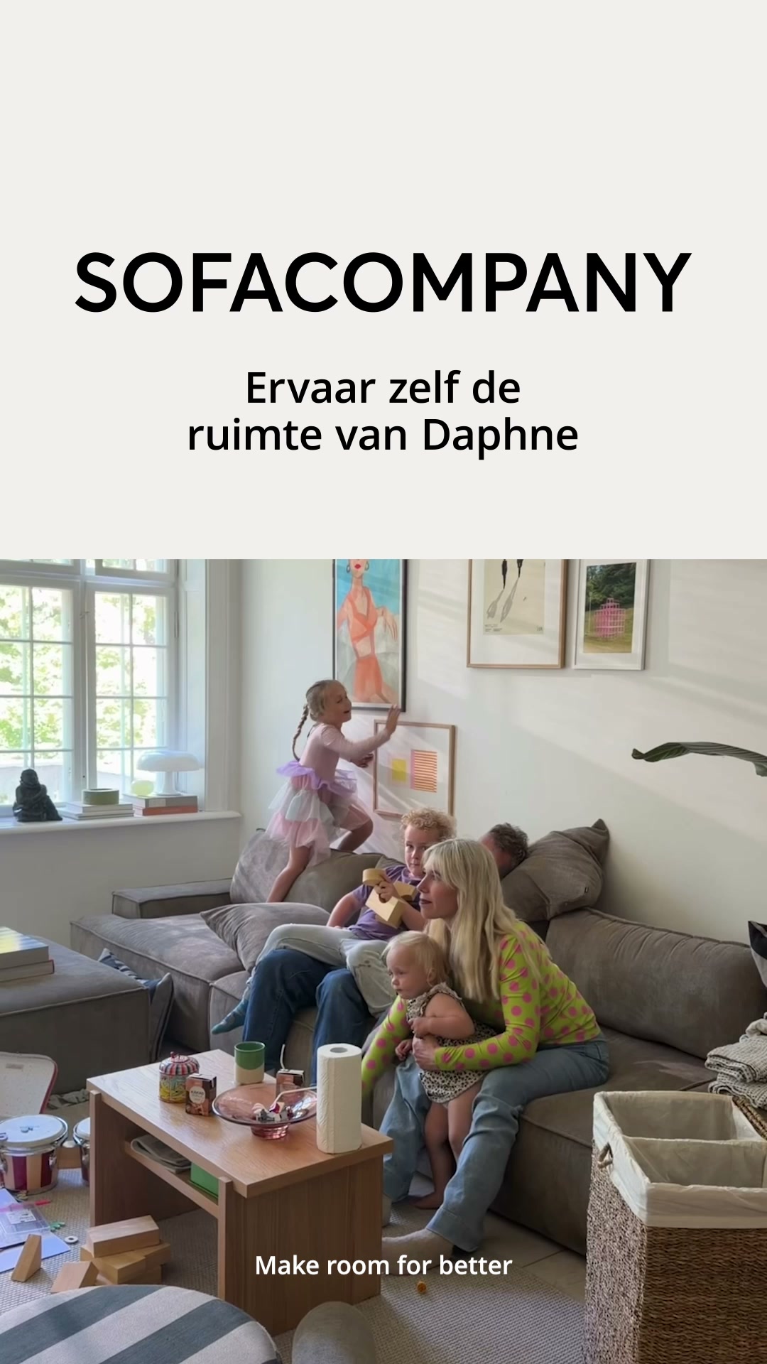 Sofacompany Facebook ad: Een zetel moet passen