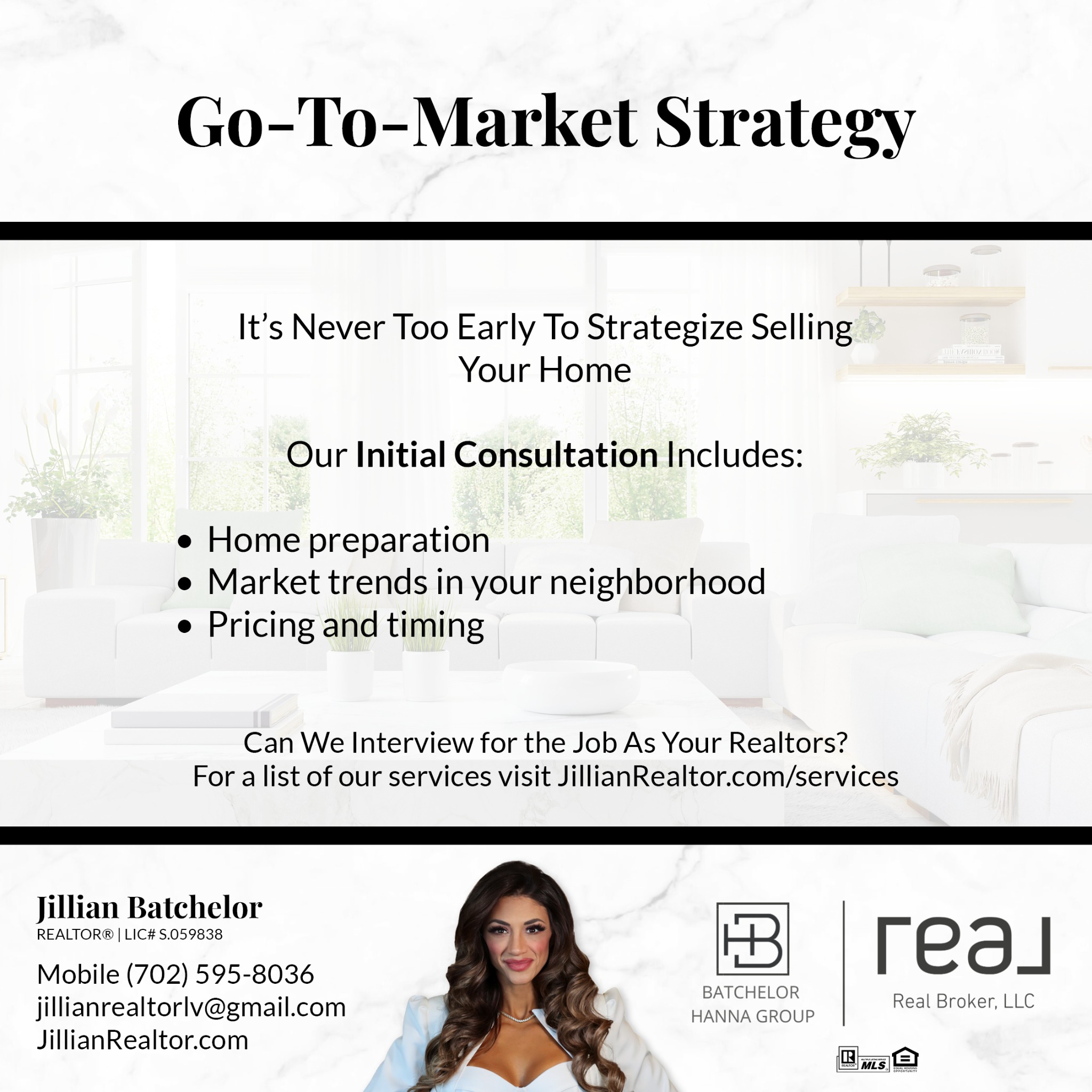 Jillian Batchelor- REAL Broker, LLC Las Vegas Real Estate Facebook ad: Message or Call (702) 595-8036