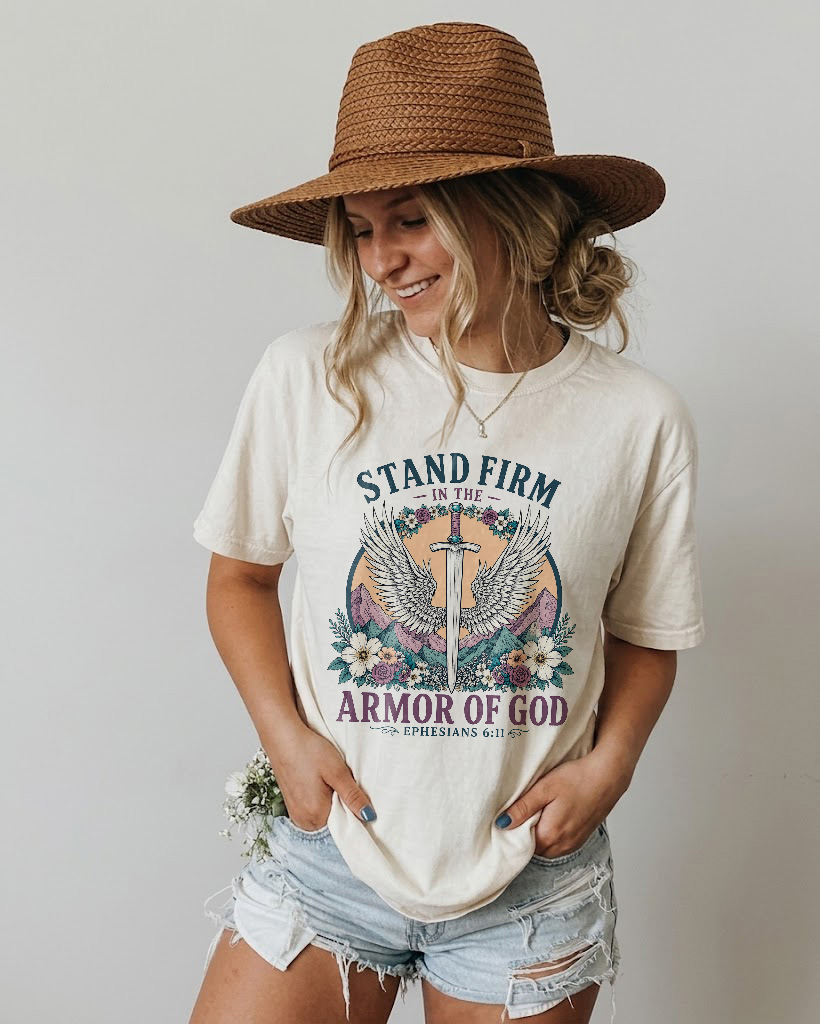 TheChristianboho Facebook ad: Dressed in faith. Covered by grace. Protected by God.