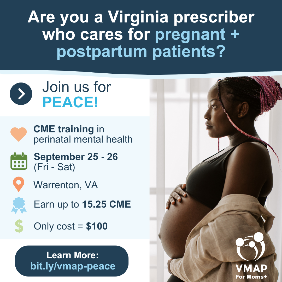 Virginia Mental Health Access Program - VMAP Facebook ad: CME Opportunity for Virginia Prescribers
