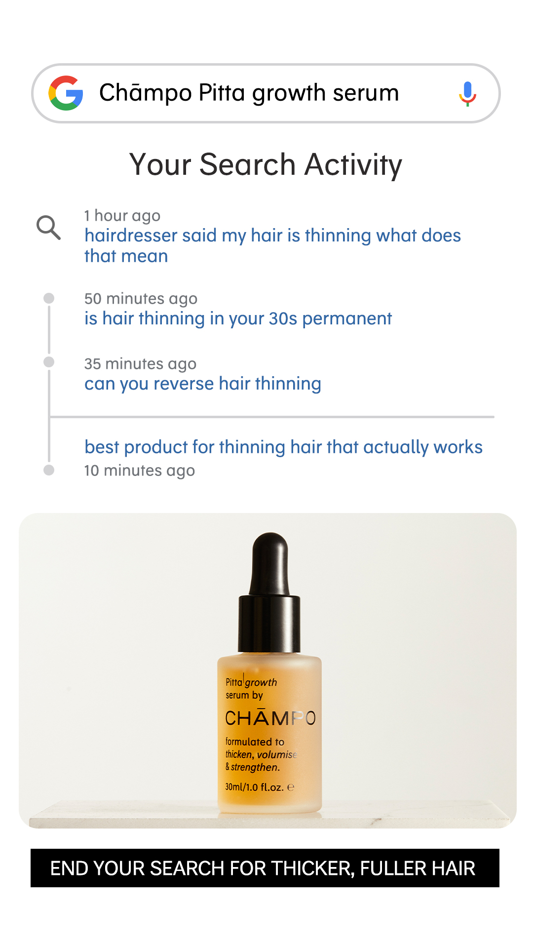 Chāmpo Haircare Facebook ad