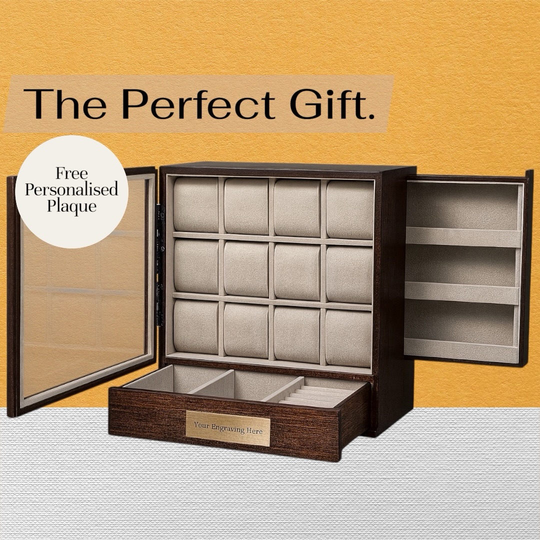 Lux Watch Box Co. Facebook ad: The perfect gift for the watch collector who…