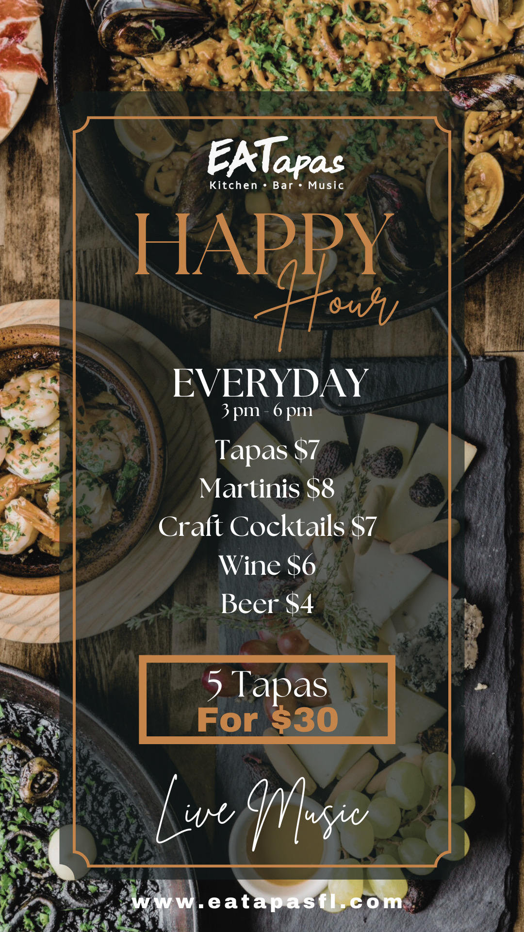 Eatapas Facebook ad: Best HAPPY HOUR in town