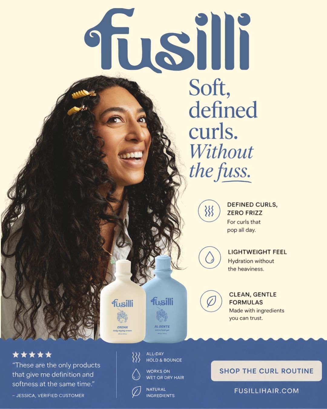 Fusilli Hair Facebook ad