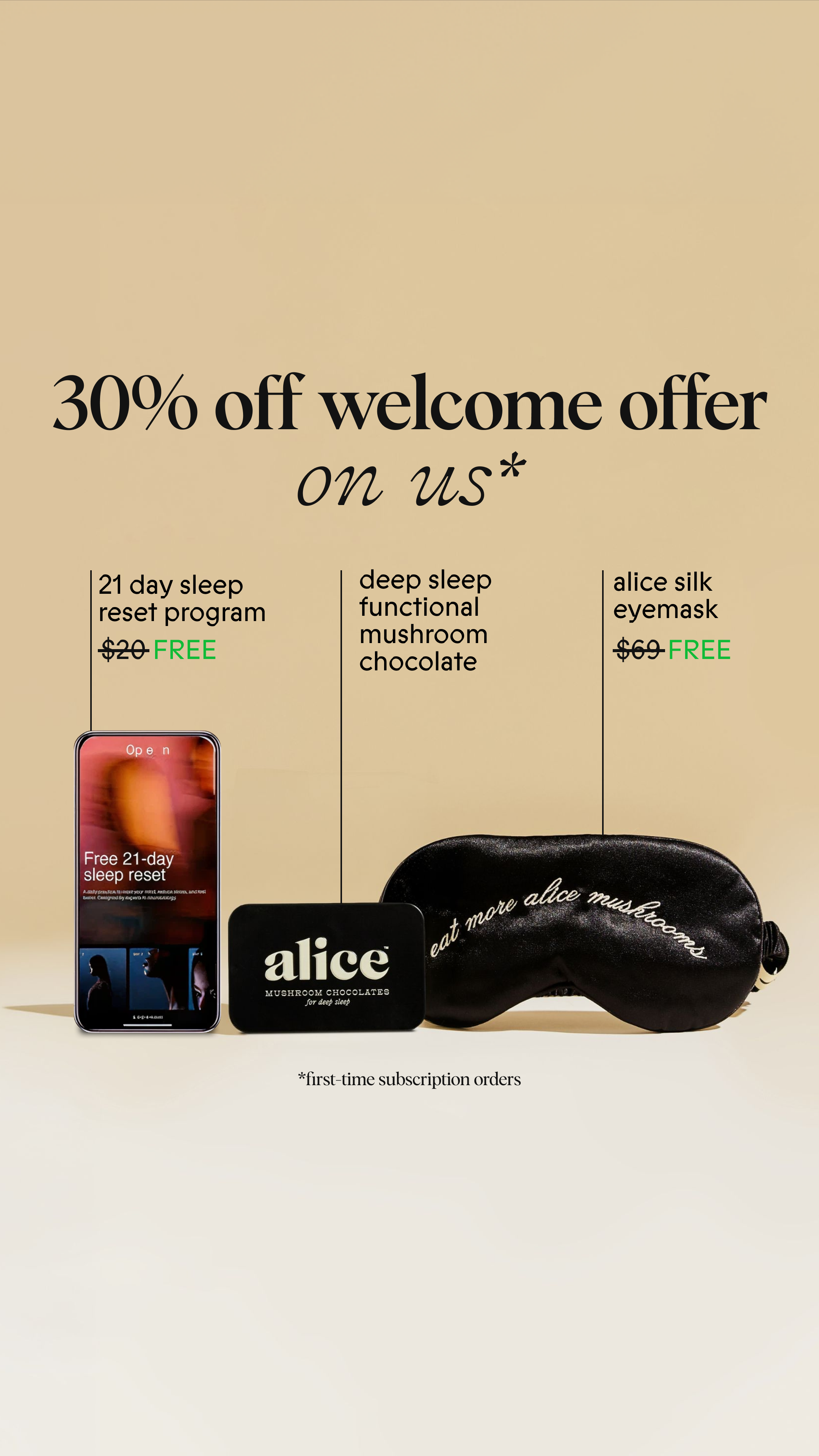 Alice Mushrooms Facebook ad
