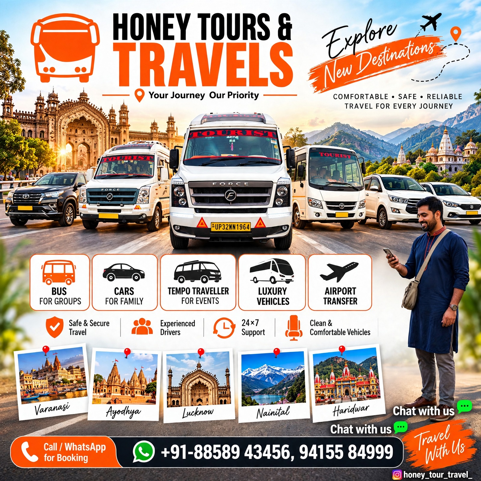 Honey tour travel Facebook ad: Chat with us