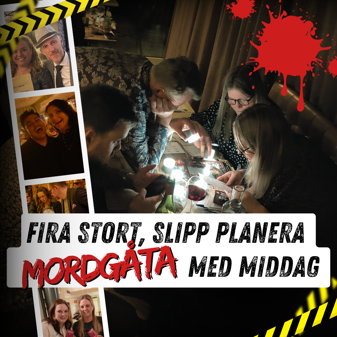 Mystery Games Facebook ad: Middag & Mordgåta