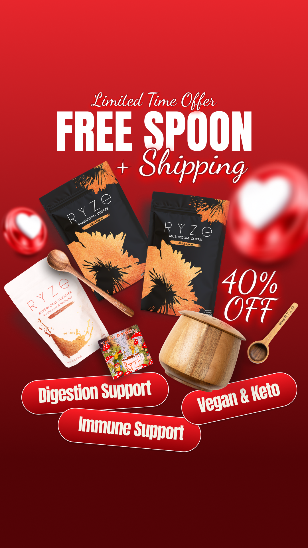 RYZE Superfoods Facebook ad