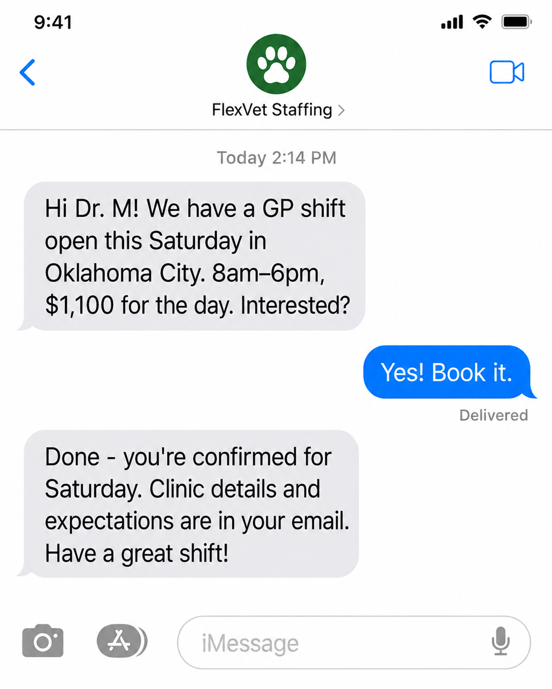 Flex Vet Staffing Facebook ad