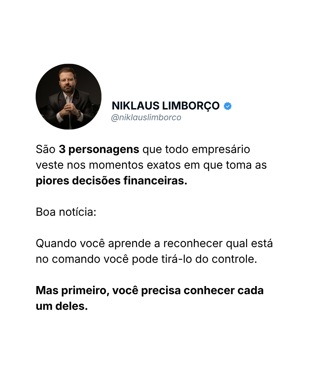 Niklaus Limborço Facebook ad: Se você está endividado, um desses três personagens…