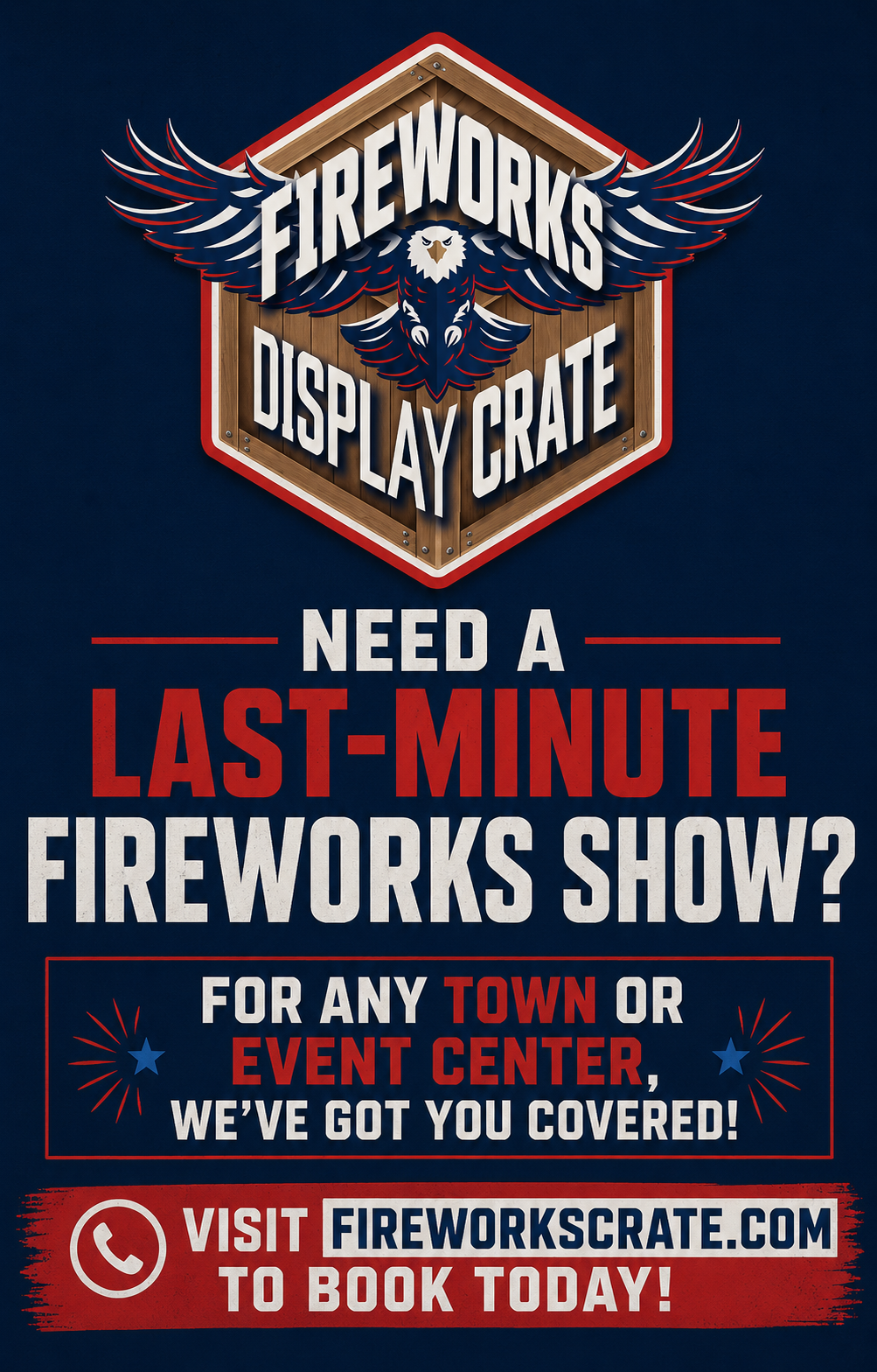 Display Crate America 250 Facebook ad: Last Minute Show