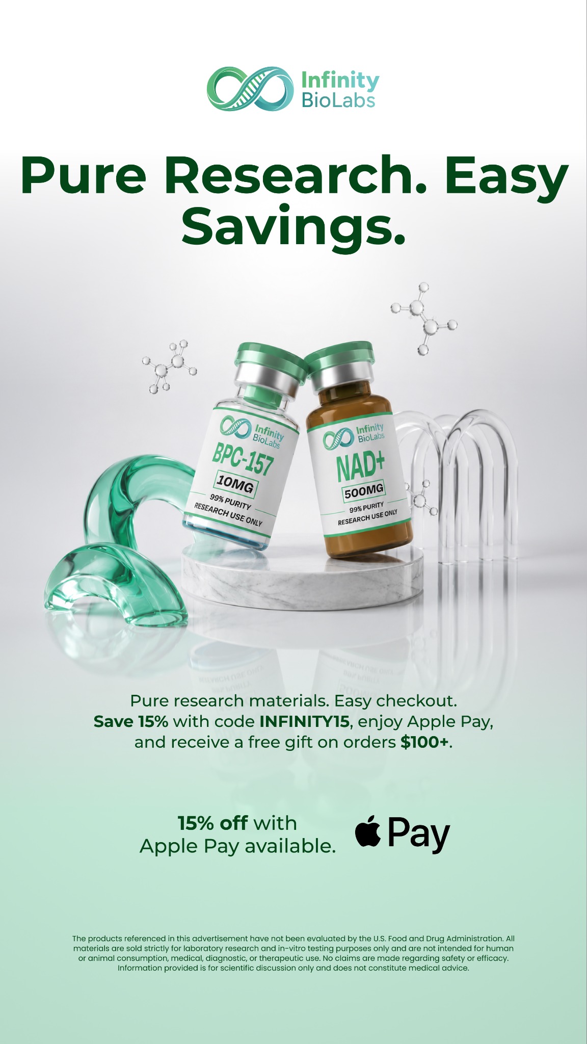Infinity Bio Labs Facebook ad from Jul 28, 2026