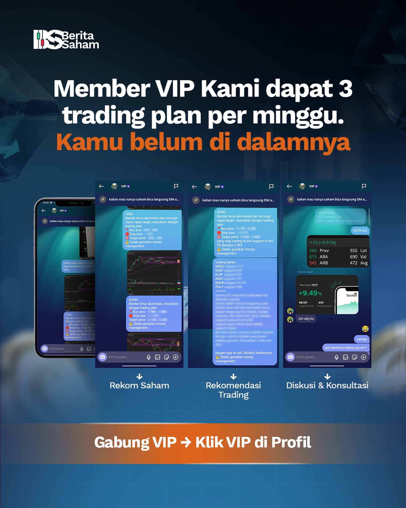 Berita Saham Indonesia Facebook ad: Setiap minggu, member VIP langsung dapat