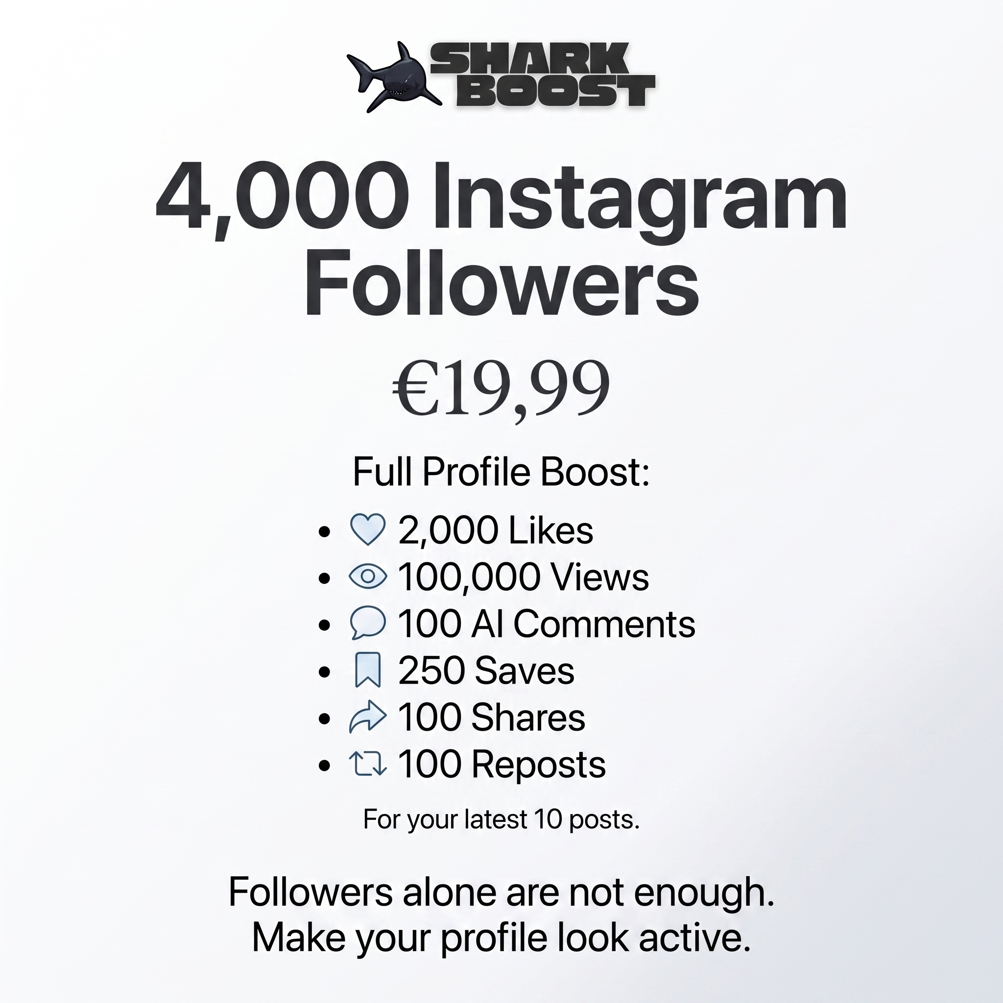 Sharkboost Facebook ad: SharkBoost - Boost Your Social Media Presence
