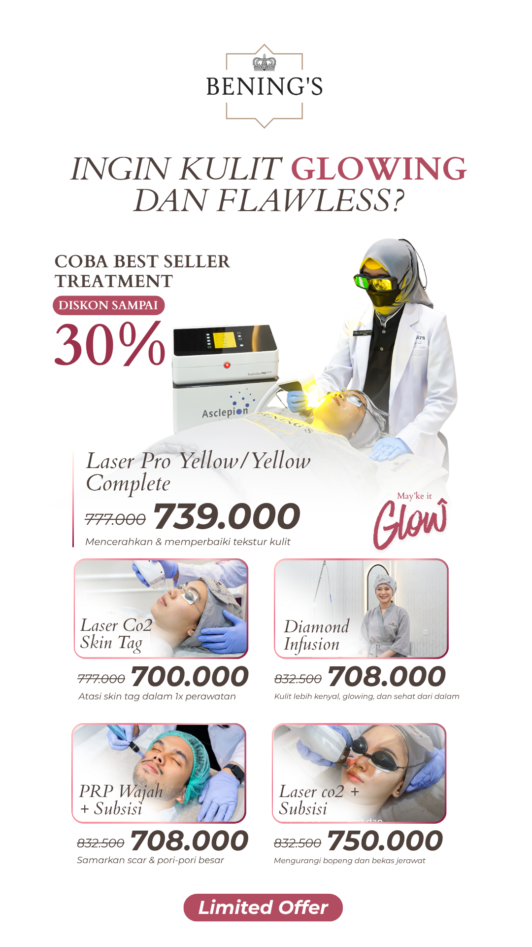 Beningsclinicsolo Facebook ad from Apr 30, 2026