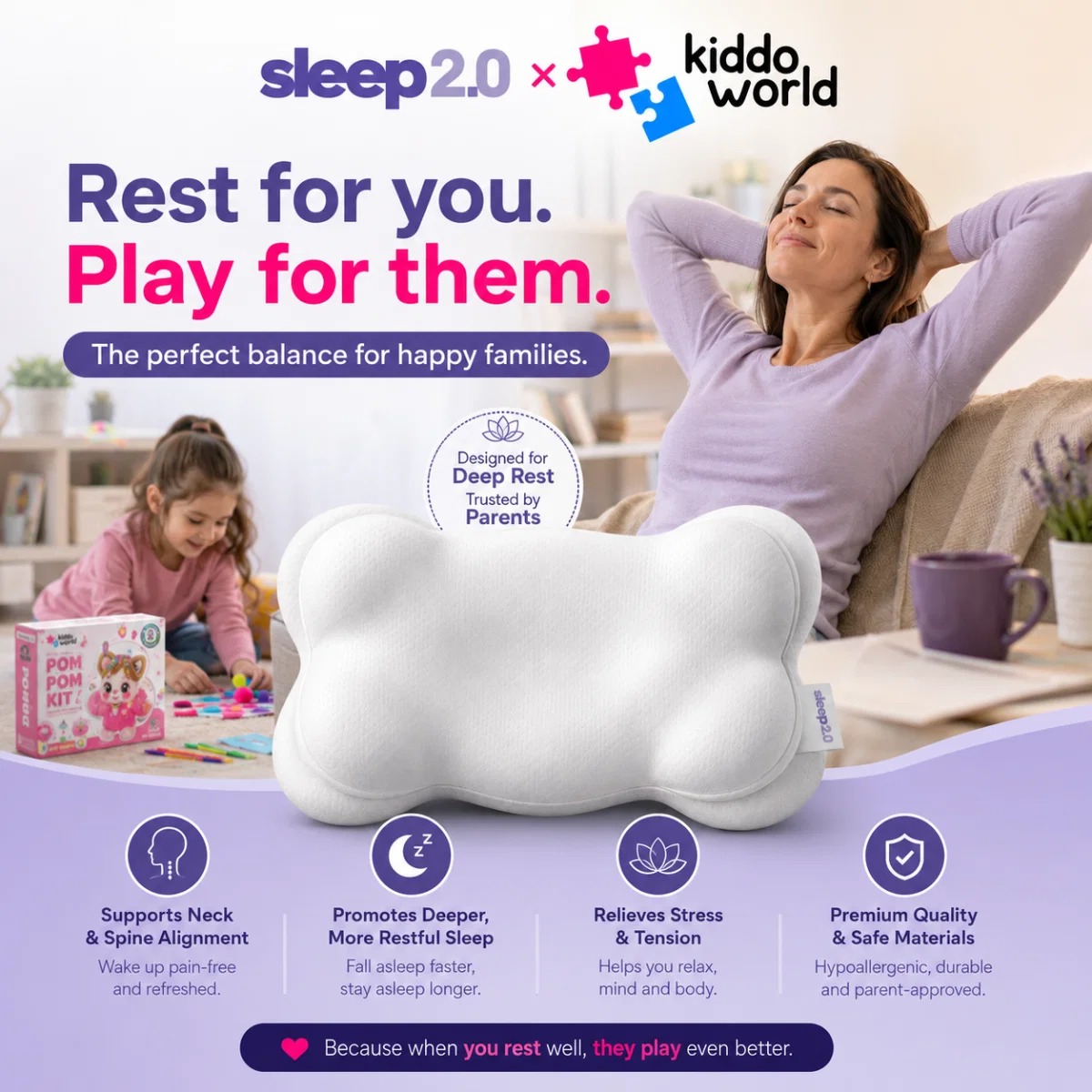 Kiddo world Facebook ad: Nasza pierwsza poduszka dla rodziców