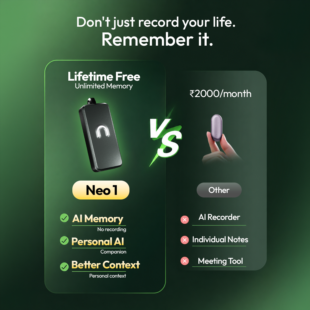 NeoSapien Facebook ad: Your AI Note-Taker, Always On