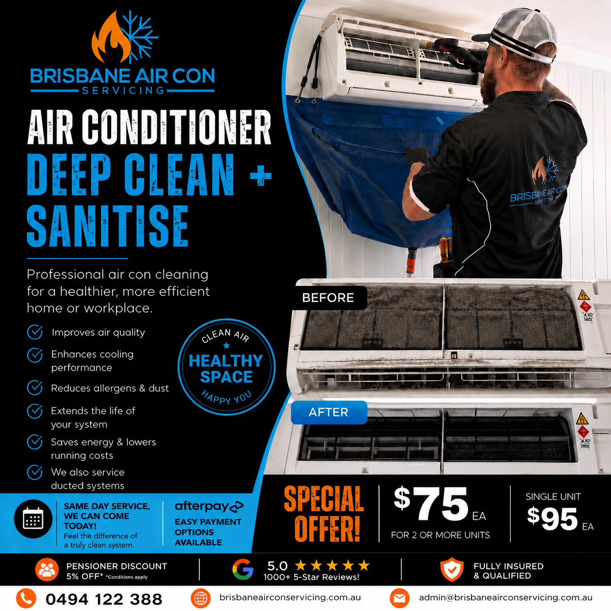 Brisbane Air Con Servicing Facebook ad: Reliable, professional service every time.