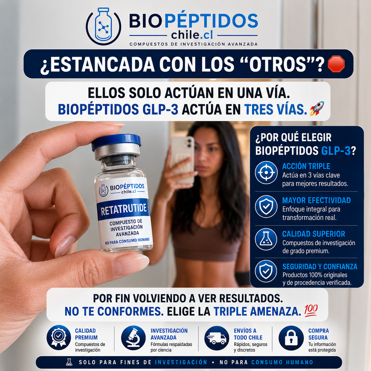 Bio Péptidos Facebook ad: Retatrutide | Investigación de Nueva Generación