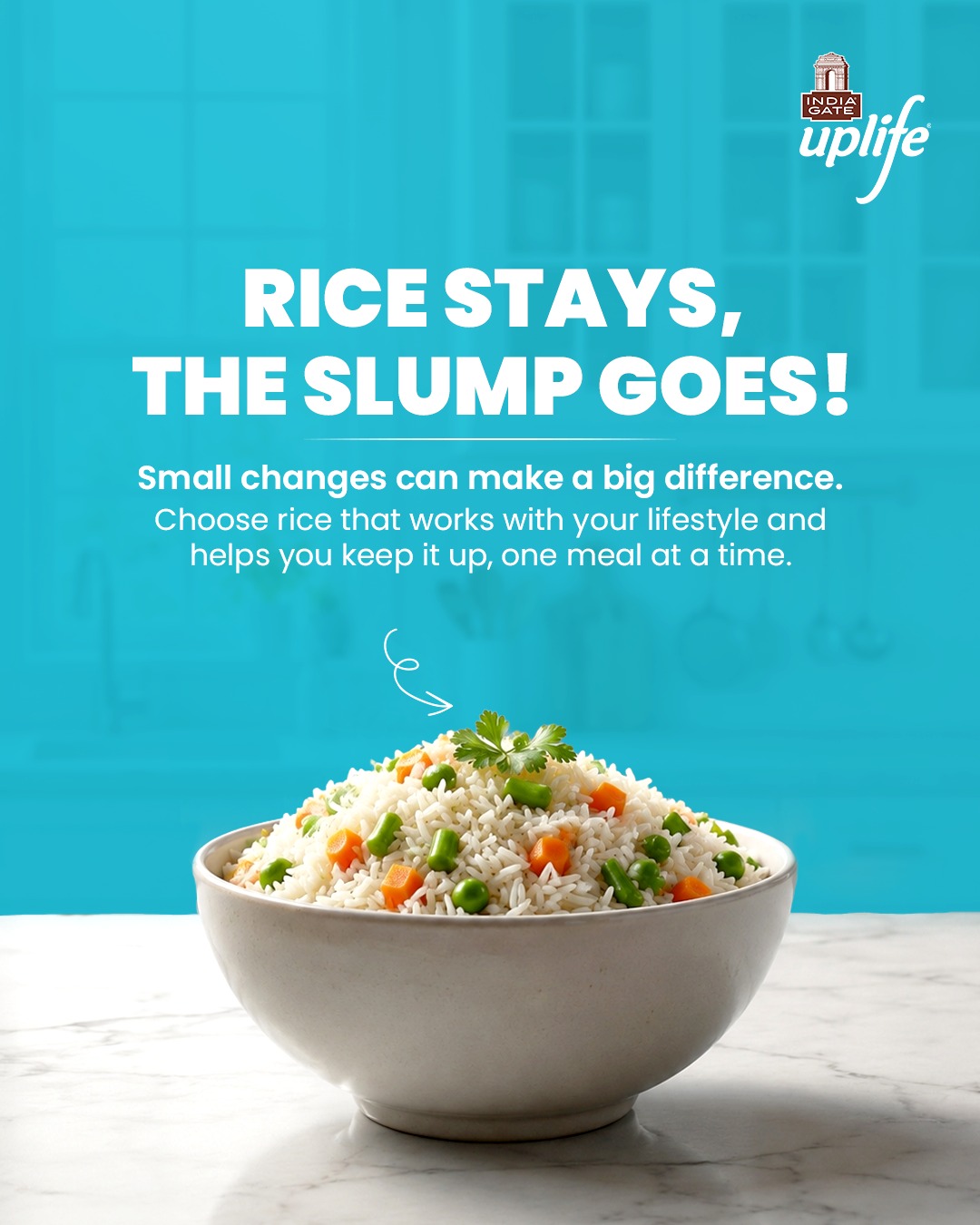 India Gate Uplife Facebook ad: Still thinking rice is the problem?