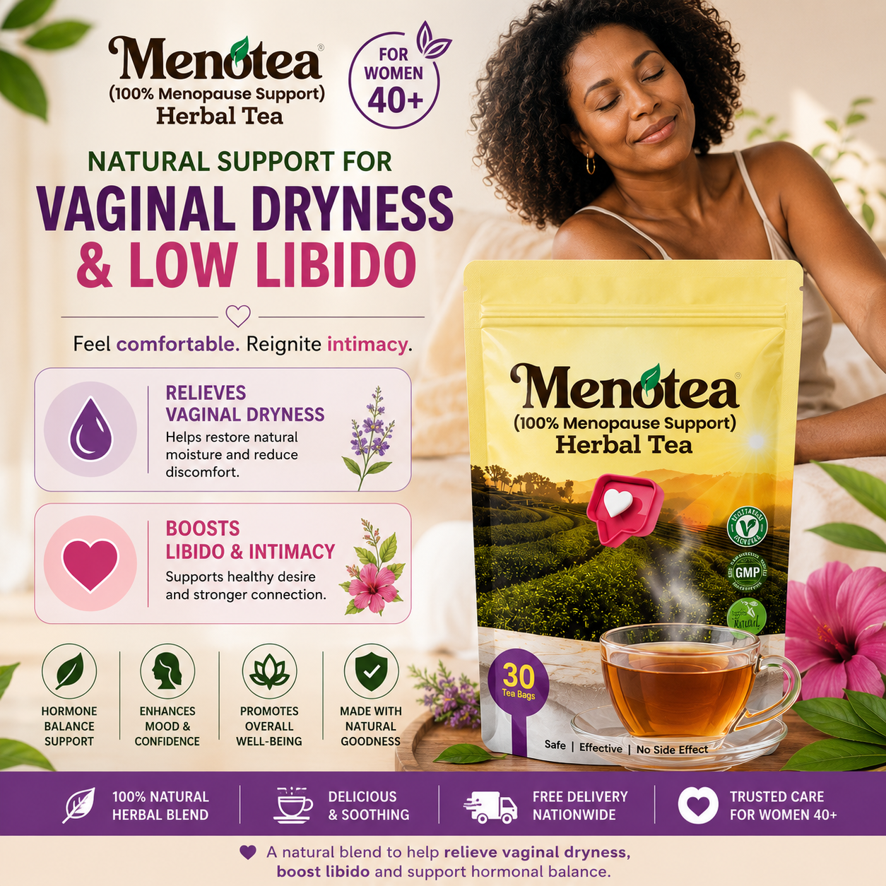Menotea Menopause Relief Facebook ad
