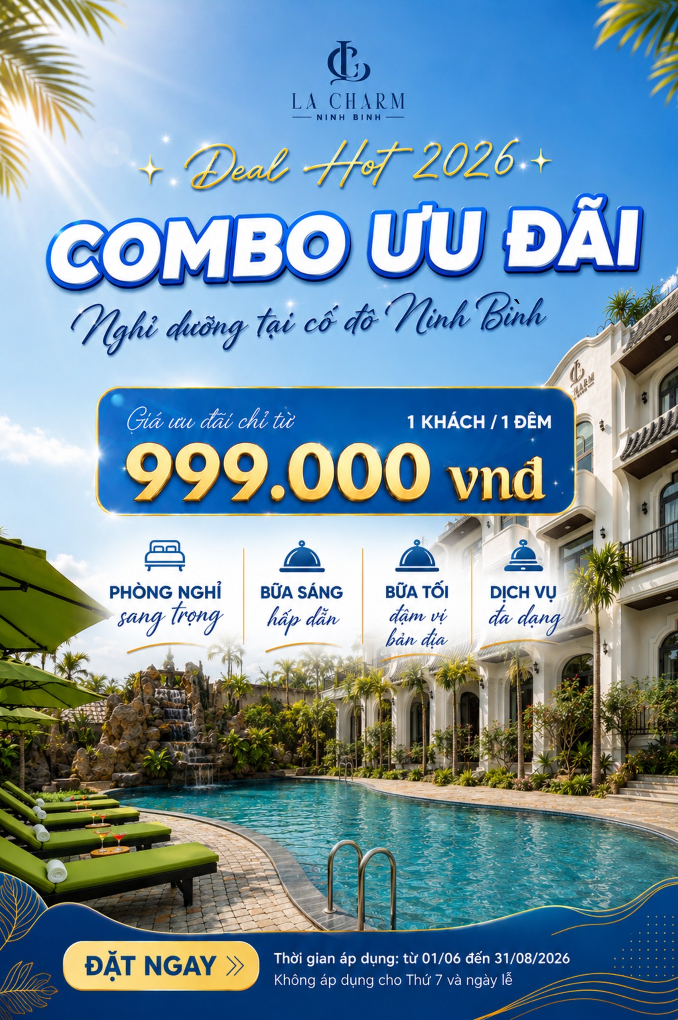 La Charm Ninh Binh Hotel & Spa Facebook ad: CHẠM VIBE HÈ, CHILL CHARM TÂM | 2N1Đ…