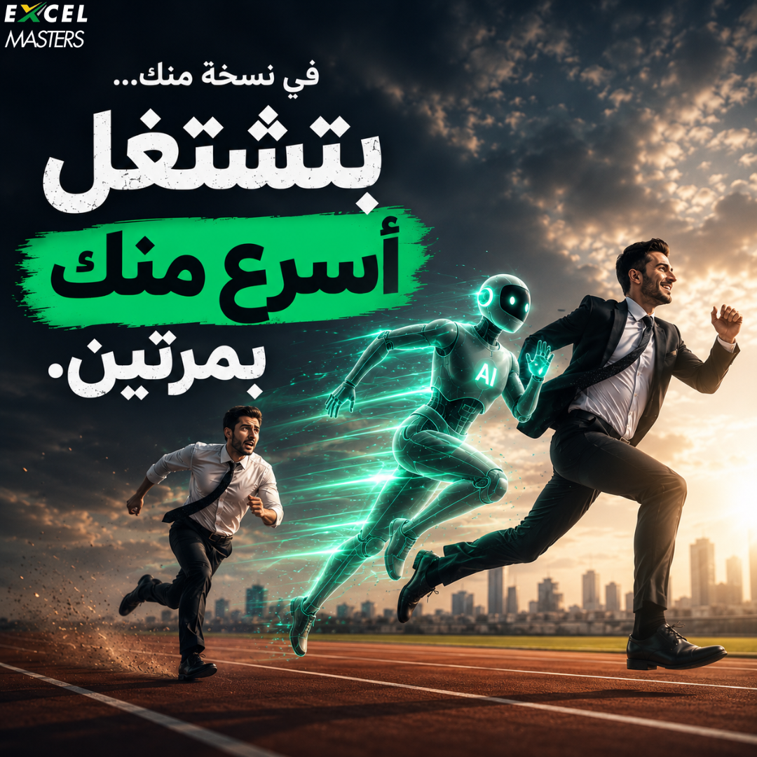 Excel Masters Facebook ad: في نسخة منك بتشتغل أسرع منك بمرتين