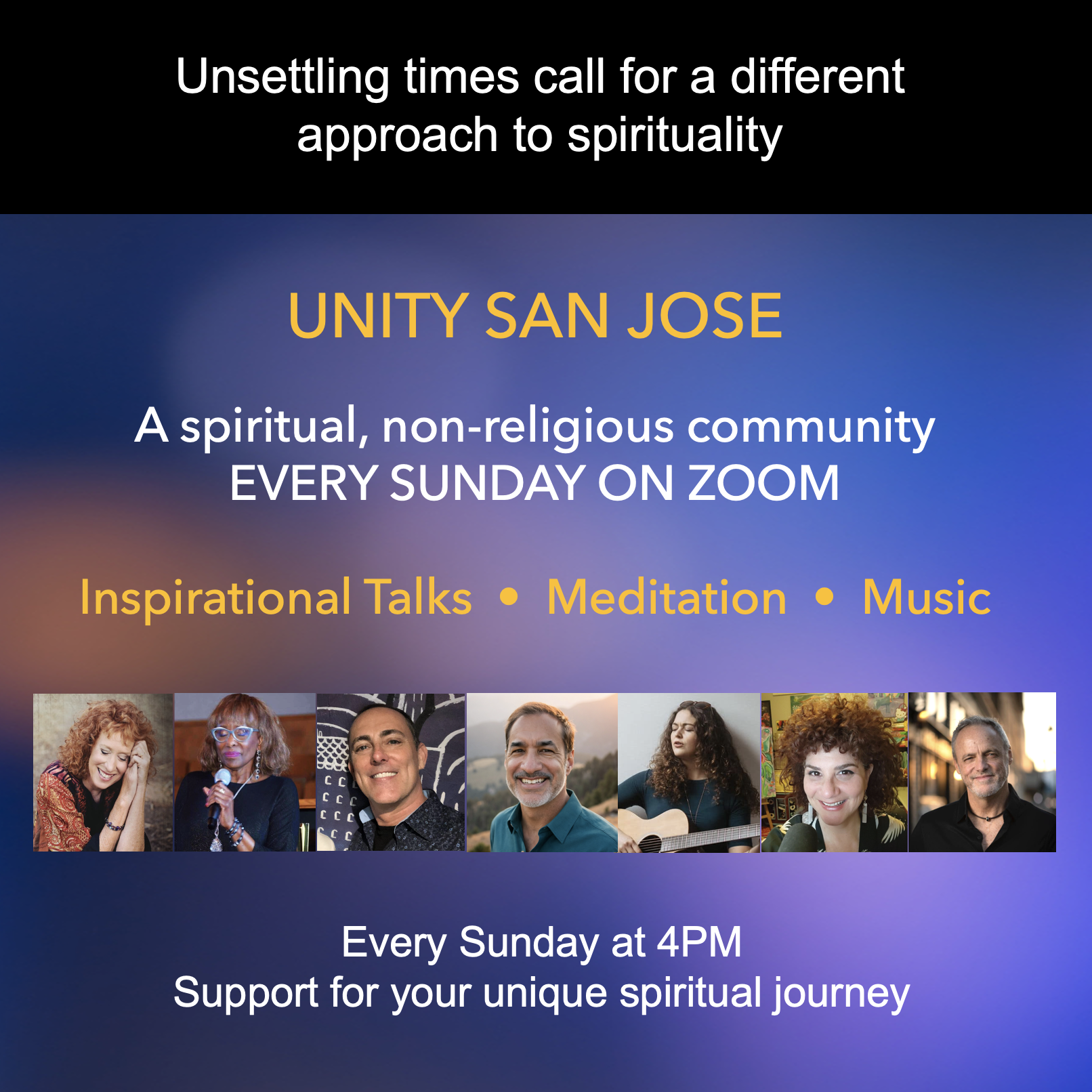 Unity San Jose Facebook ad: A spiritual, non-religious community