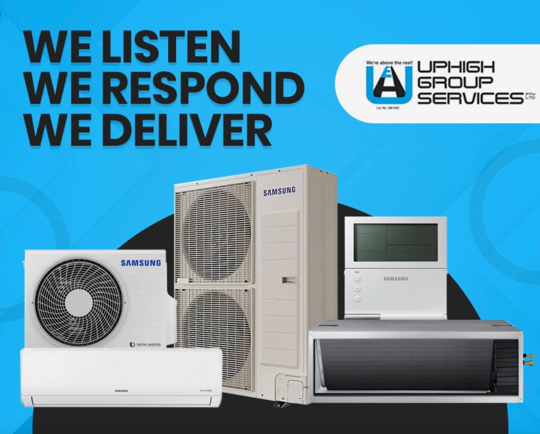 Ryan Uphigh Facebook ad: DUCTED AIR CONDITIONING - ALL MAJOR AIR CONDITIONING…
