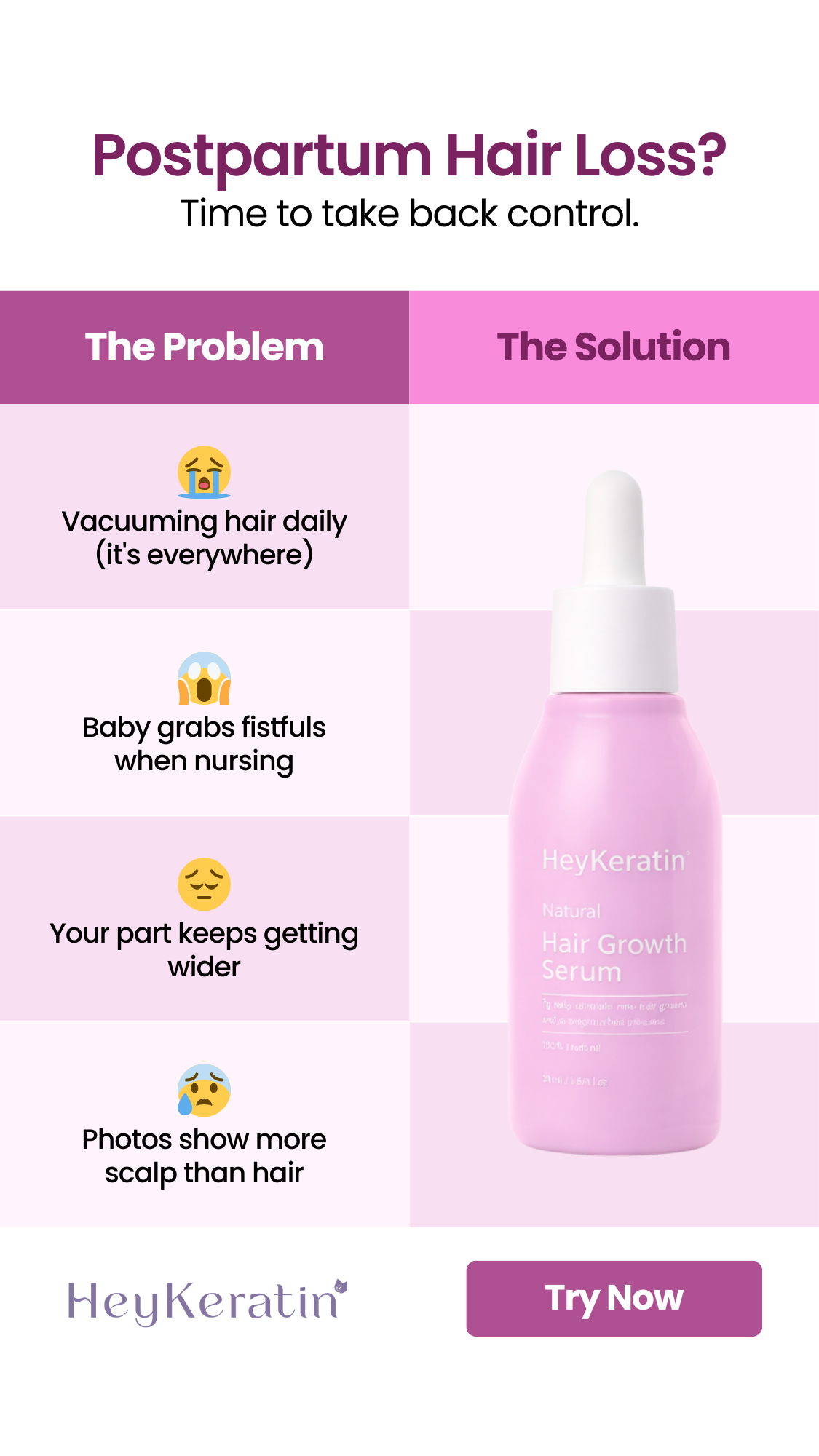 Hey Keratin Facebook ad: Buy 1 Get 1 Free