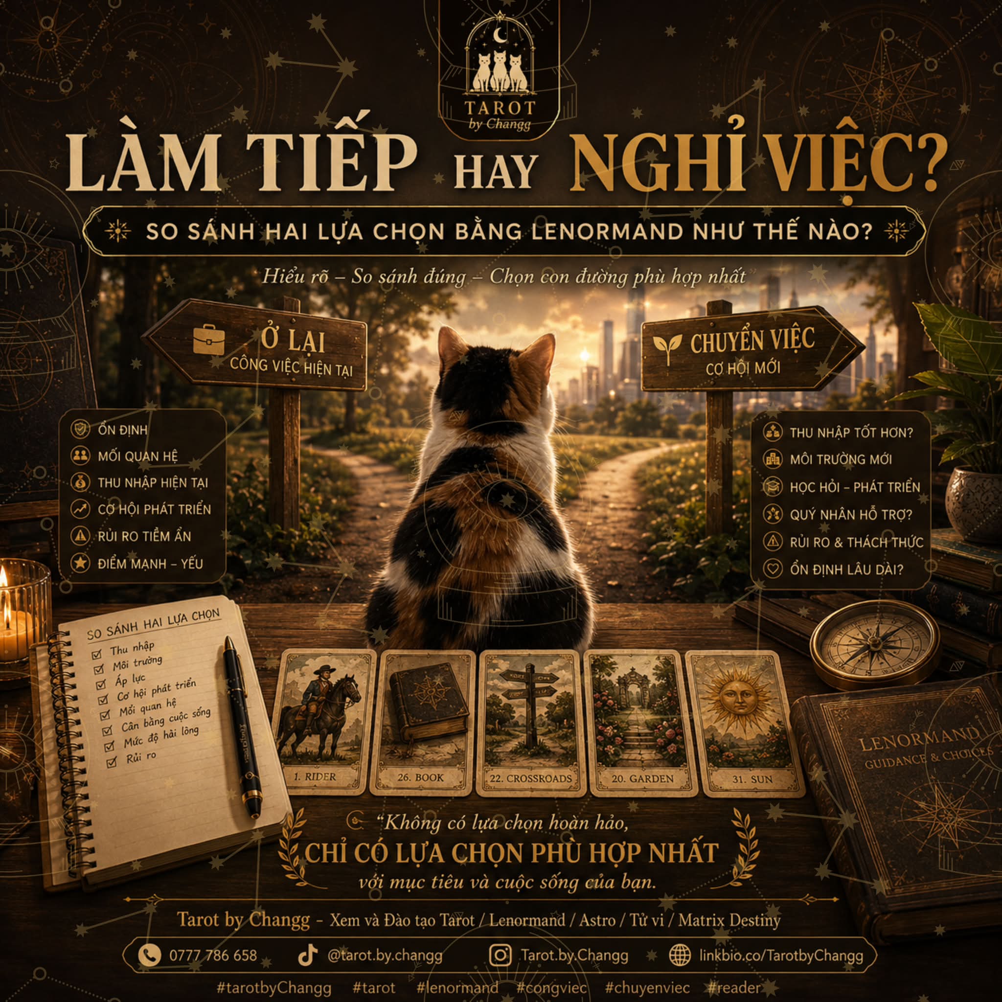 Tarot by Changg Facebook ad: Làm tiếp hay nghỉ việc?