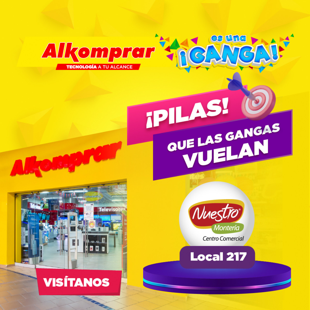 Alkomprar Facebook ad: ¡Visítanos en el C.C. Nuestro!